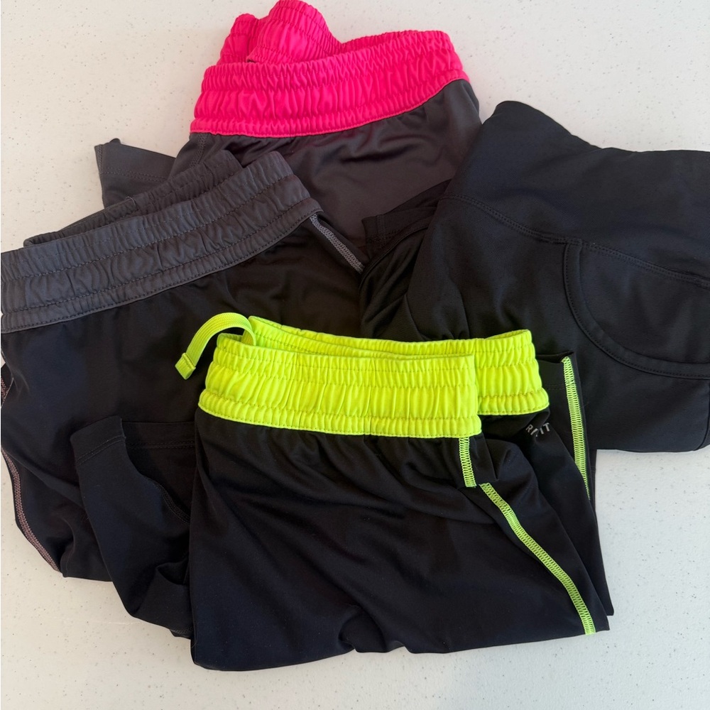 Nike Women's Athletic Shorts - Black, Neon Pink, Neon Yellow